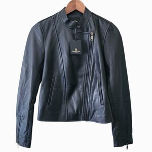 Massimo Dutti Women’s Leather Jacket XS Black NWT